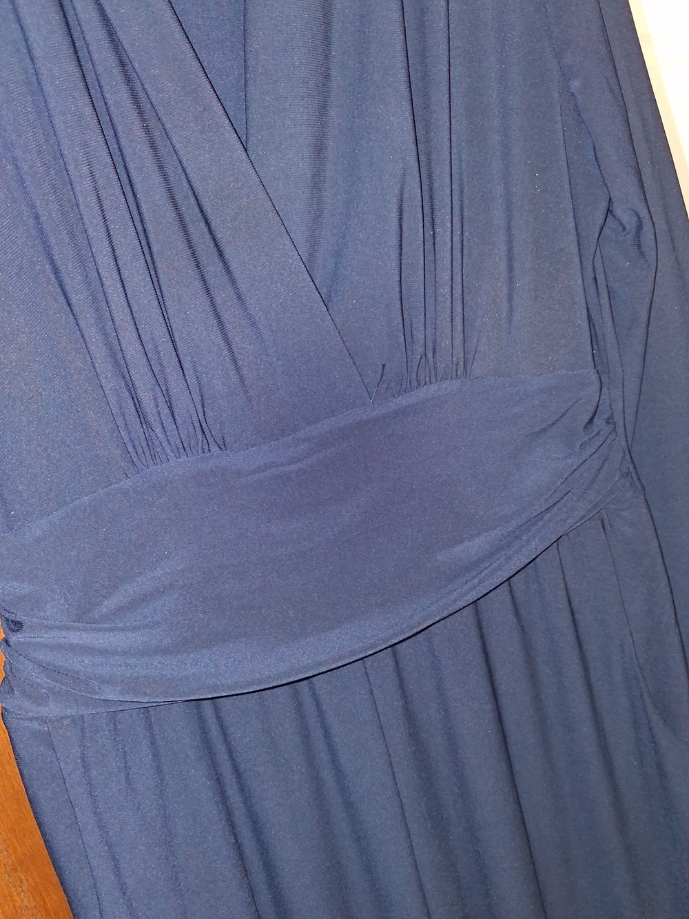 VENUS Navy Long Sleeve Wrap Jumpsuit - Picture 4 of 6